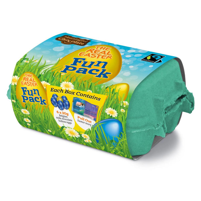 Fun Pack 2025 Edition - Real Easter Eggs, 6 x 20g Fairtrade Chocolate Eggs, by The Meaningful Chocolate Company