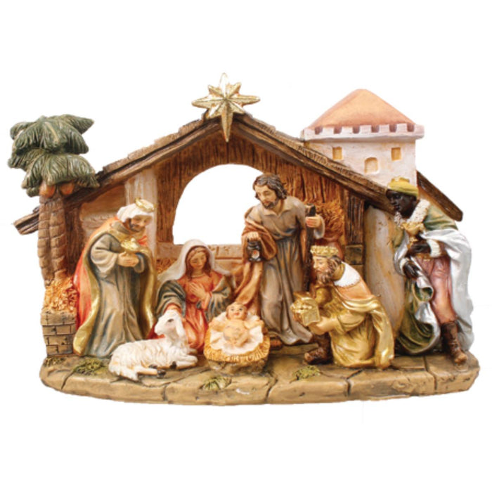 Hand Painted Resin Nativity Scene 12.5cm / 5 Inches High