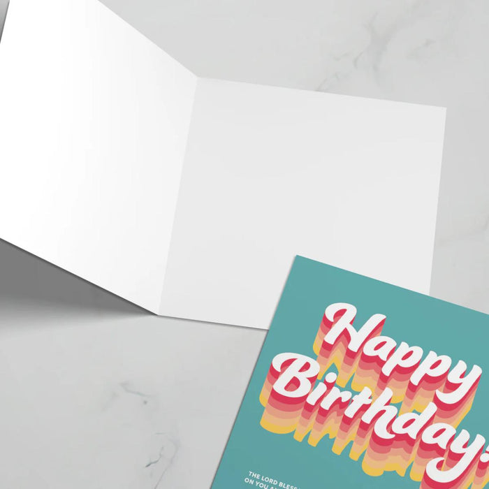 Happy Birthday Greeting Card With Bible Verse - Numbers 6:24-26