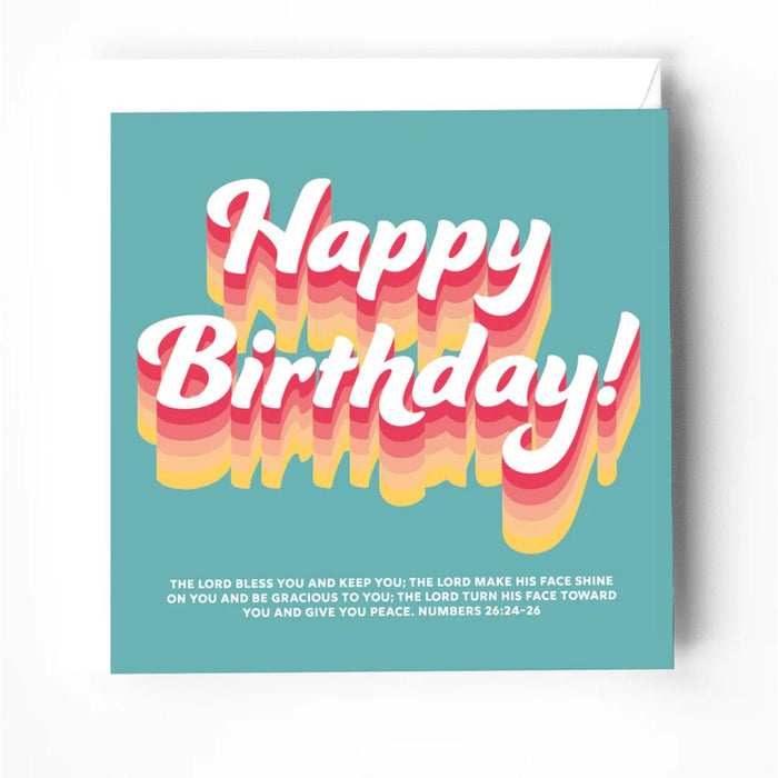 Happy Birthday Greeting Card With Bible Verse - Numbers 6:24-26