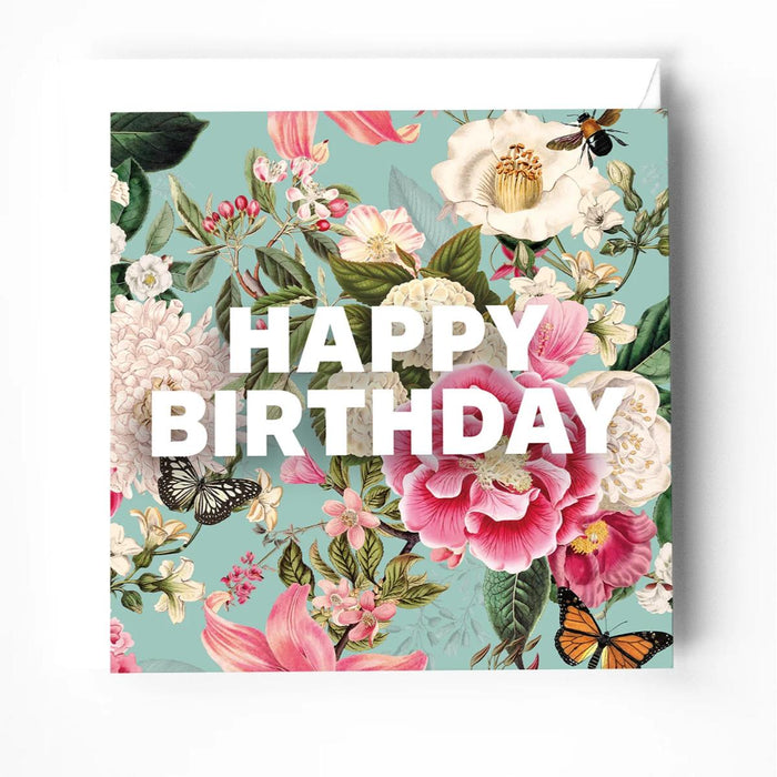 Happy Birthday Greeting Card With Bible Verse - Numbers 6:24-26 Floral Design