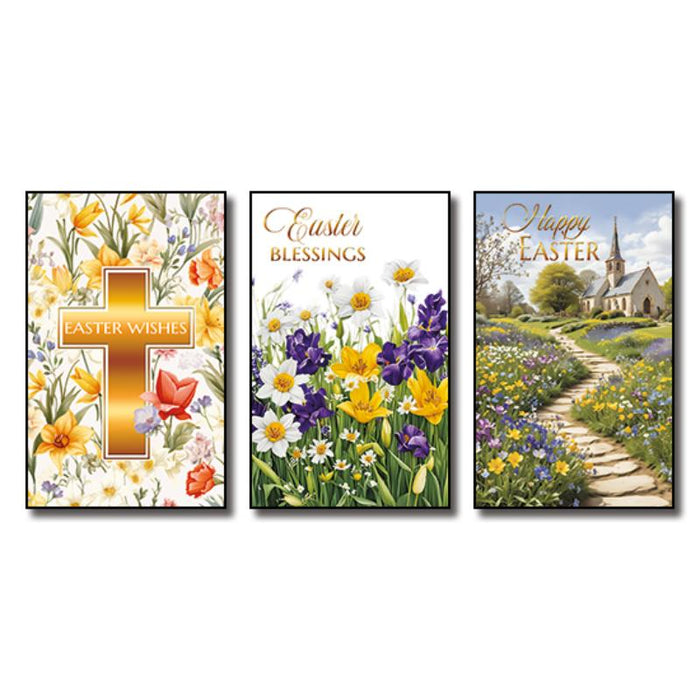 Happy Easter - Pack of 12 Easter Greetings Cards With 3 Different Designs