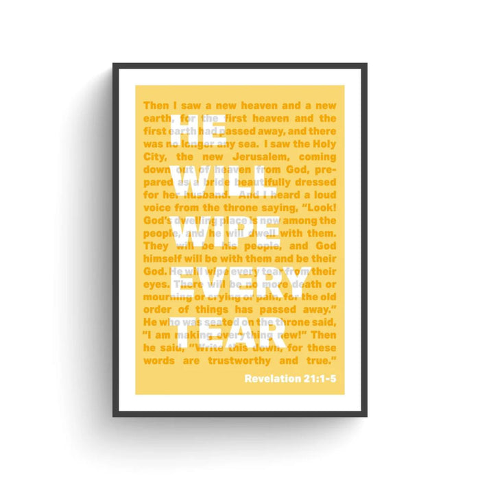 He Will Wipe Away Every Tear - A4 Sized Unframed Poster Print Available In 5 Colours, Original Artwork by Nick Radcliffe