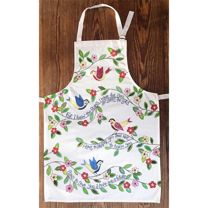 Hope and Future - Luxury Cotton Apron With Adjustable Neck Strap, Bible Verse Jeremiah 29:11