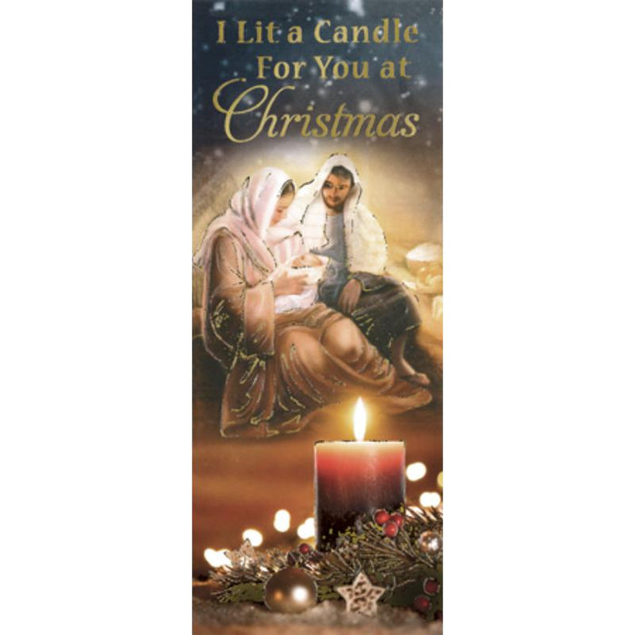 I Lit A Candle For You At Christmas, Holy Family Nativity Design - Single Christmas Card