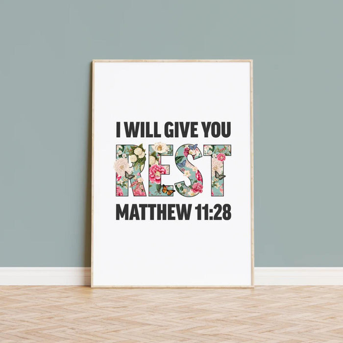 I Will Give You Rest - Unframed Poster Print Available In Two Sizes - A4 and A3