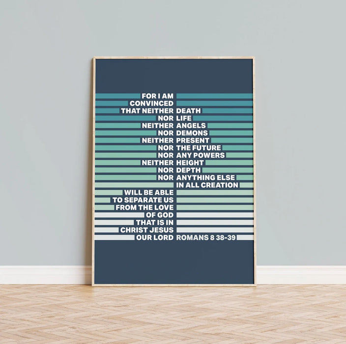 Romans 8 - Green Unframed Poster Print Available In Two Sizes - A4 and A3