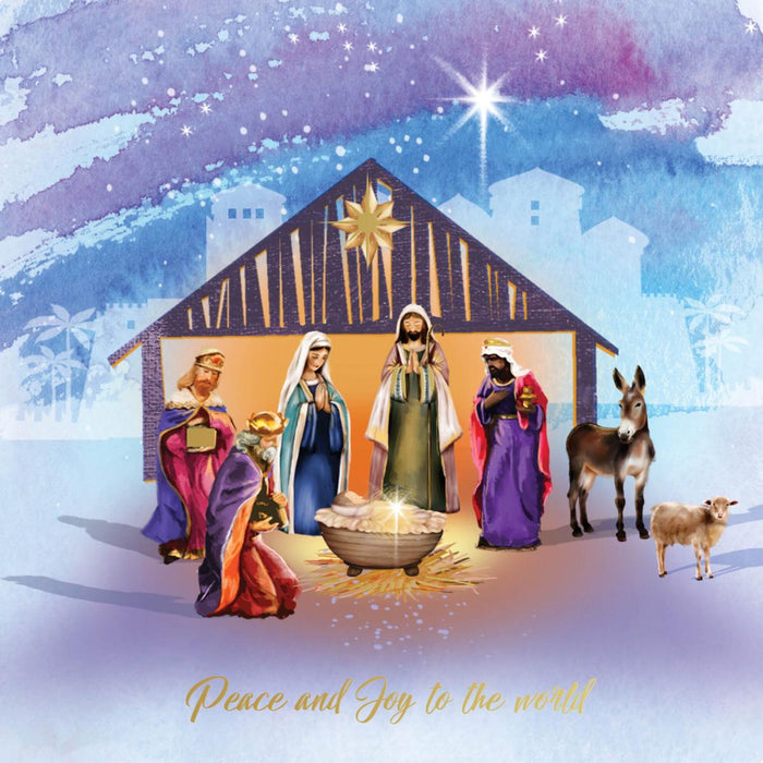 Joy In The Stable - Pack of 10 Tear Fund Christmas Cards, With Bible Verse Matthew 1:23