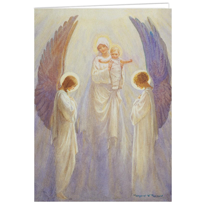 Mary and Jesus with Praying Angels, by Margaret W. Tarrant - Pack of 5 Christmas Cards