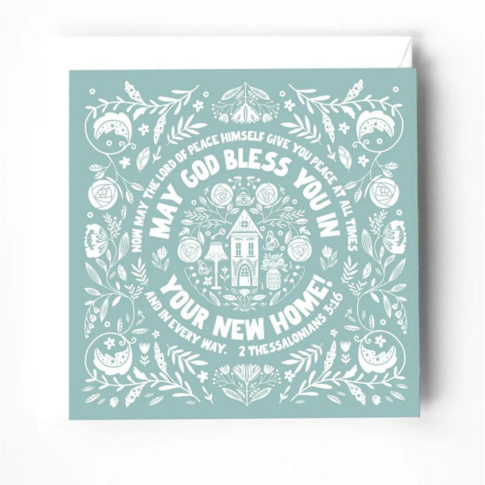 May God Bless You In Your New Home, Greeting Card With Bible Verse - 2 Thessalonians 3:16