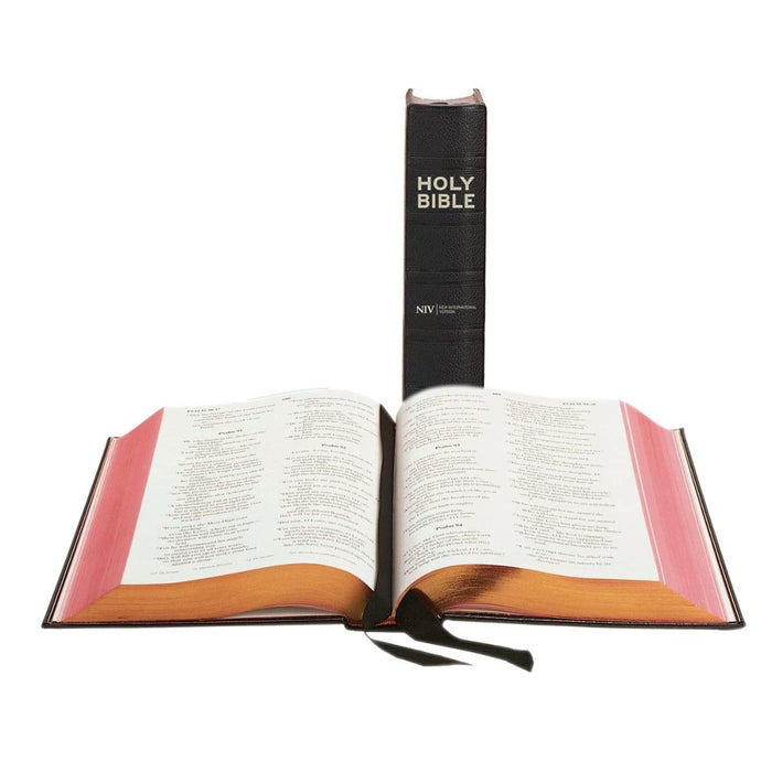 Lectern Bible, NIV Black Morocco Leather - Anglicized Edition