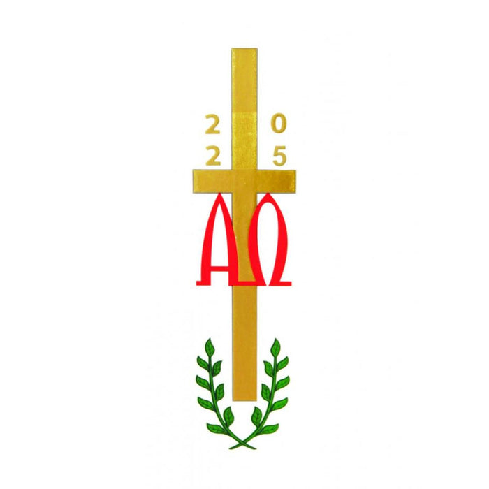 Paschal Candle 3 Inch Dia x 24 Inches High, Plain Or With a Choice of 6 Designs of 2025 Paschal Candle Transfer IN STOCK