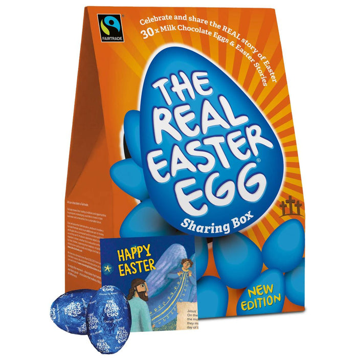 Real Easter Egg Sharing Box, 30 Fairtrade Chocolate Eggs, by The Meaningful Chocolate Company