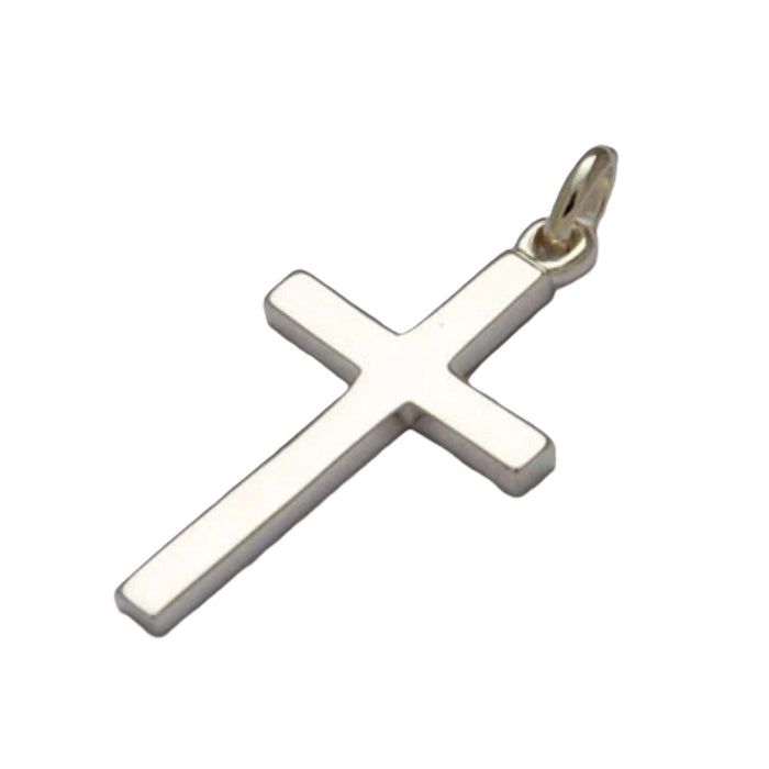 Sterling Silver Cross Pendant - Heavy Thick Quality Casting, With Large Jump Ring, 42mm High