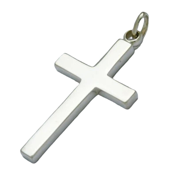Sterling Silver Cross Pendant - Quality Heavy Thick Cast With Large Jump Ring, 54mm High