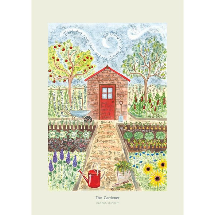 The Gardener - A3 Sized Unframed Poster Print, Original Artwork by Hannah Dunnett