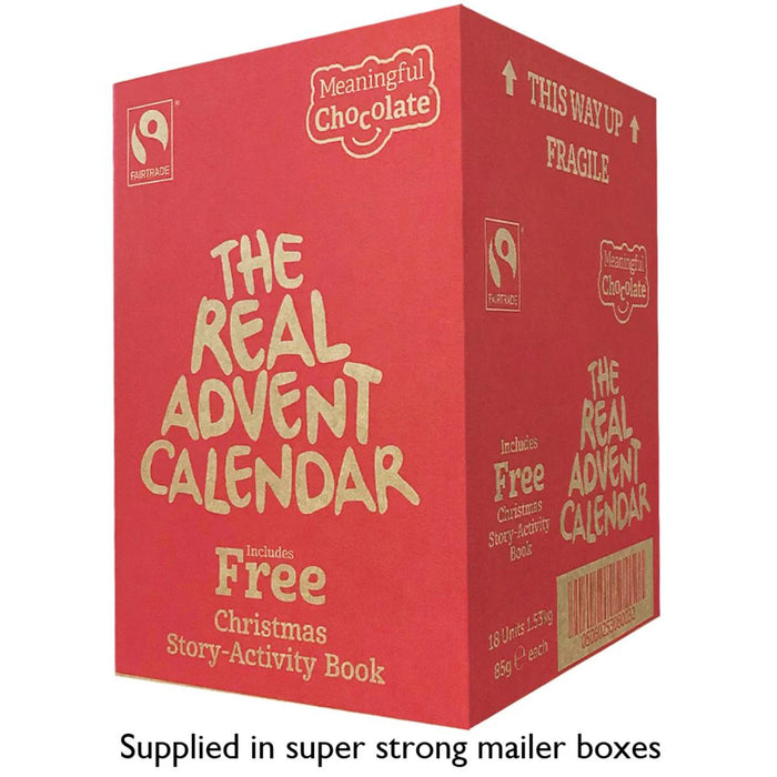 The Real Advent Calendar Pack of 18, With Fairtrade Chocolate's and a 24 Page Book, 2024 Edition PRE ORDER NOW Available Mid September