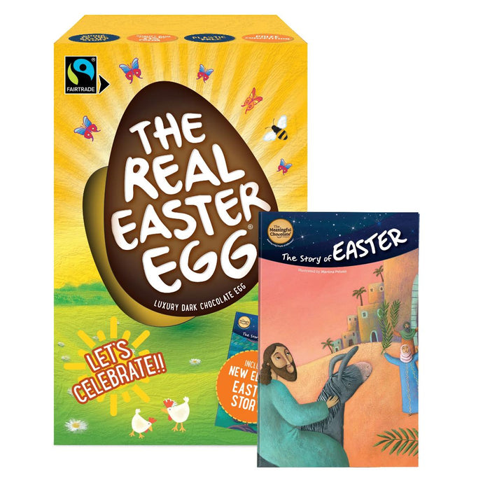 The Real Easter Egg, Fairtrade Dark Chocolate Egg with a 24 Page Easter Story Activity Book, by The Meaningful Chocolate Company