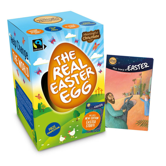 The Real Easter Egg, Pack of 24 Fairtrade Milk Chocolate Eggs with Easter Story Activity Book