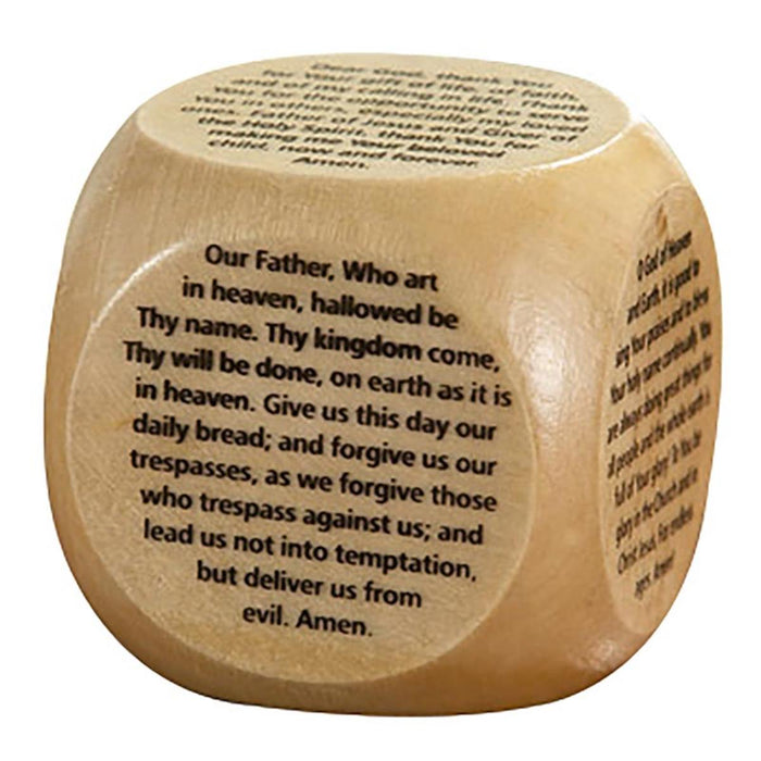 Wooden Prayer Cube, With 6 Different Prayers 3.5cm / 1.5 Inches Diameter