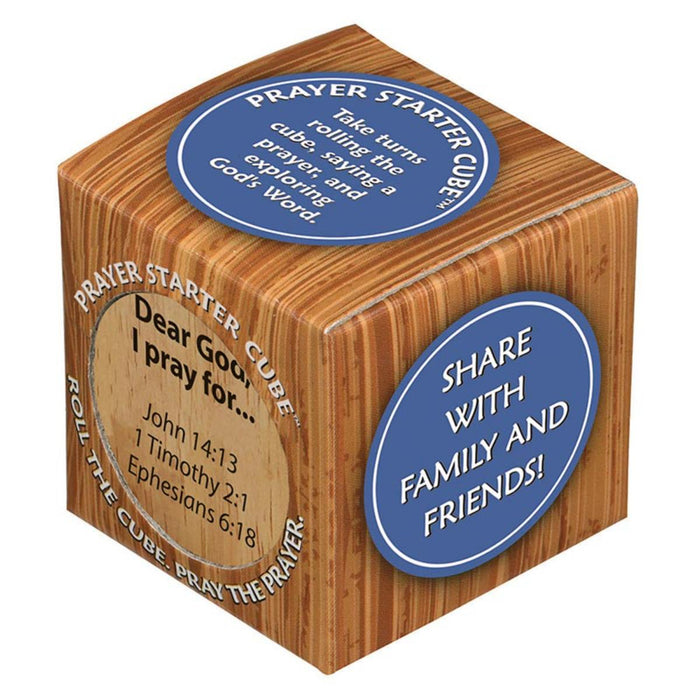 Wooden Prayer Starter Cube, With Bible References 3.5cm / 1.5 Inches Diameter