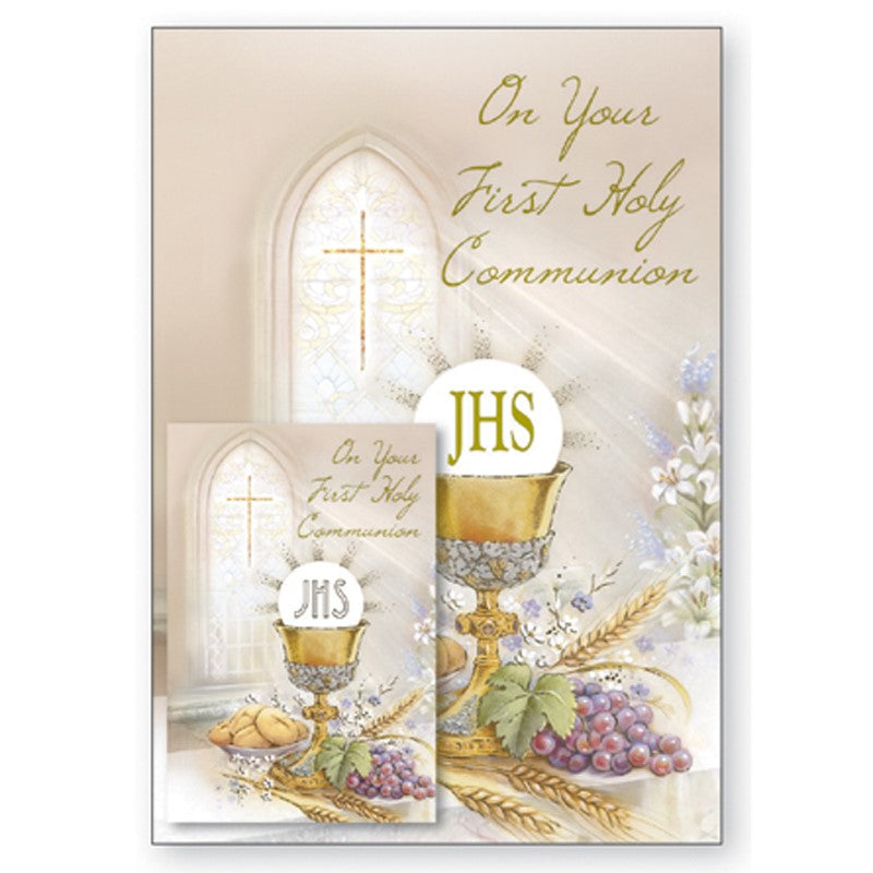 1st Holy Communion Greetings Card With Prayer Card | First Holy ...