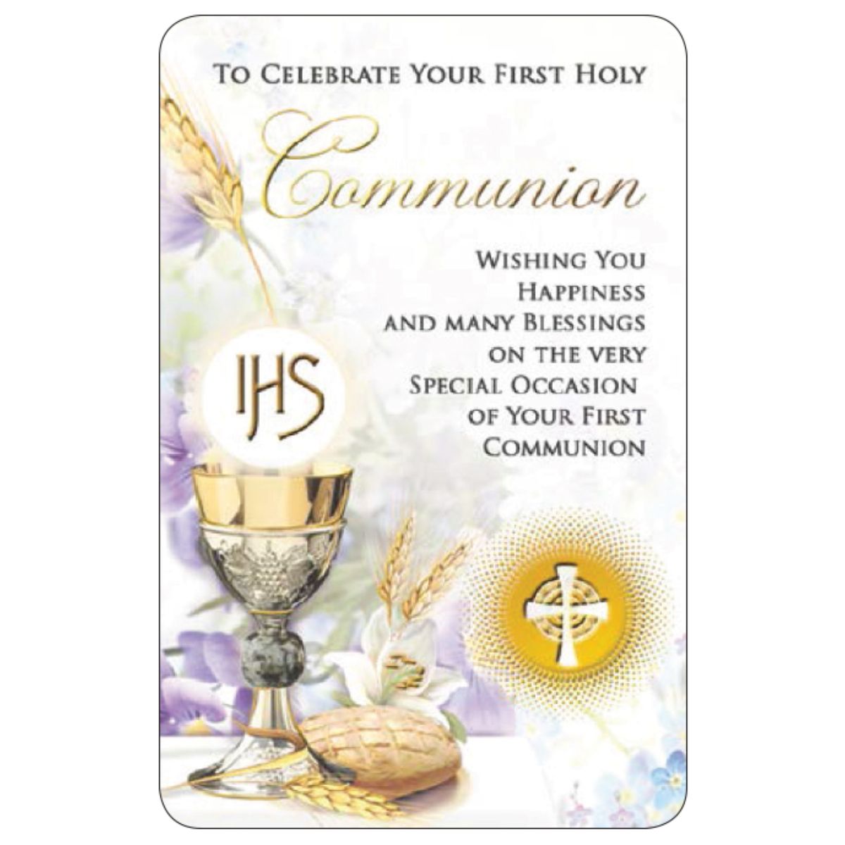 First Holy Communion Laminated Prayer Card, To Celebrate Your First ...