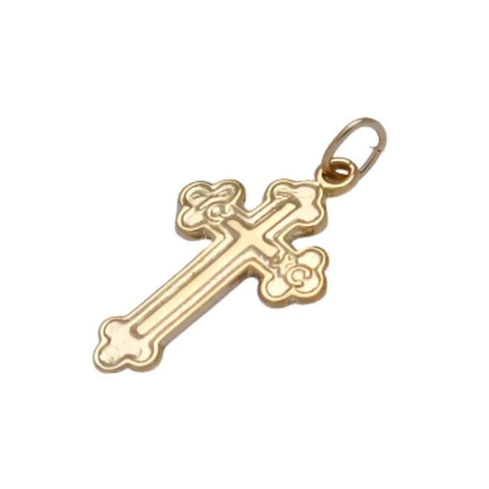 9ct Gold Trefoil Design Cross. Special Order Only