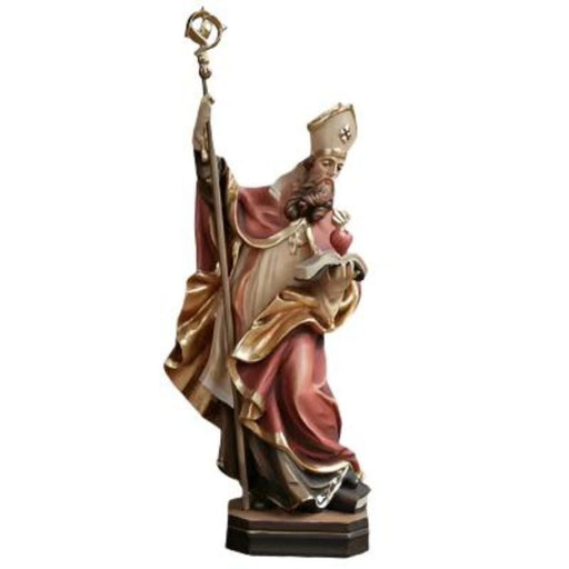 Statues Catholic Saints, St Augustine of Hippo 25cm - 10 Inches High Woodcarving