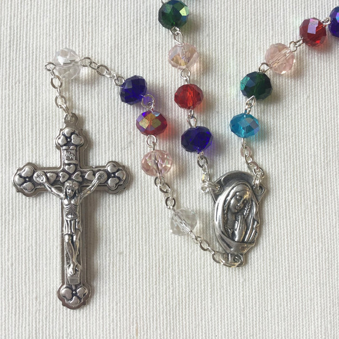 Multicoloured Glass Rosary 8mm Beads