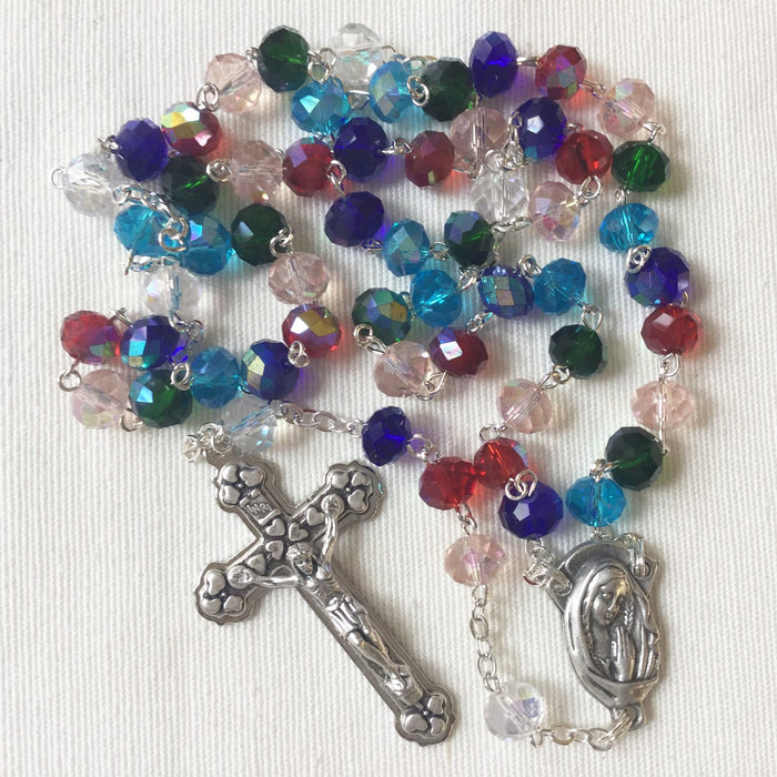 Multicoloured Glass Rosary 8mm Beads