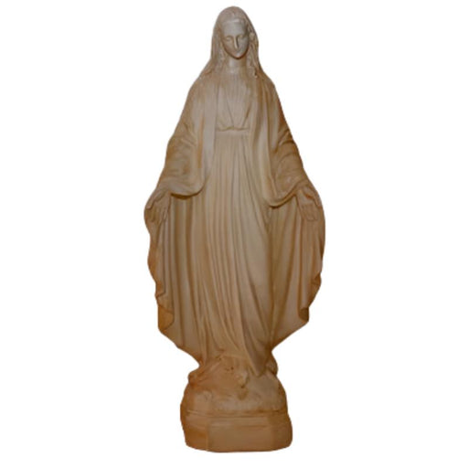 Our Lady of Grace, Miraculous Medal Statue 50cm - 20 Inches High Unpainted Plaster Cast Figurine Catholic Statue