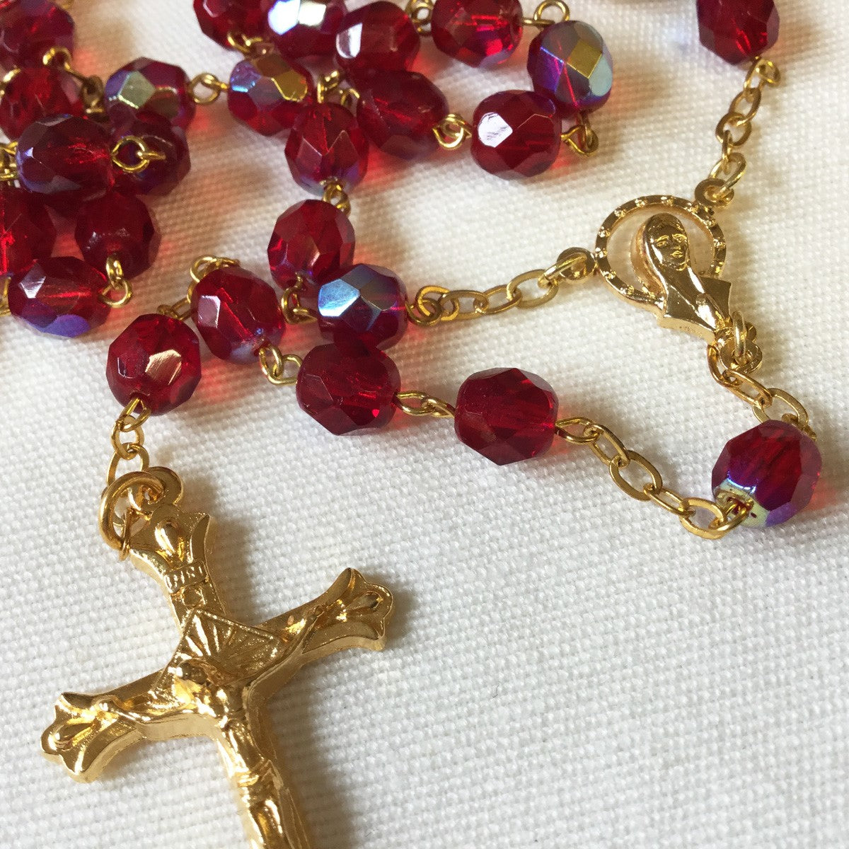 Red Coloured Rosary Beads