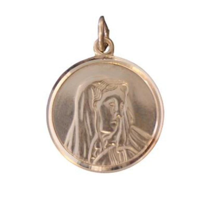 Madonna Medal 22mm Diameter Sterling Silver Pendant